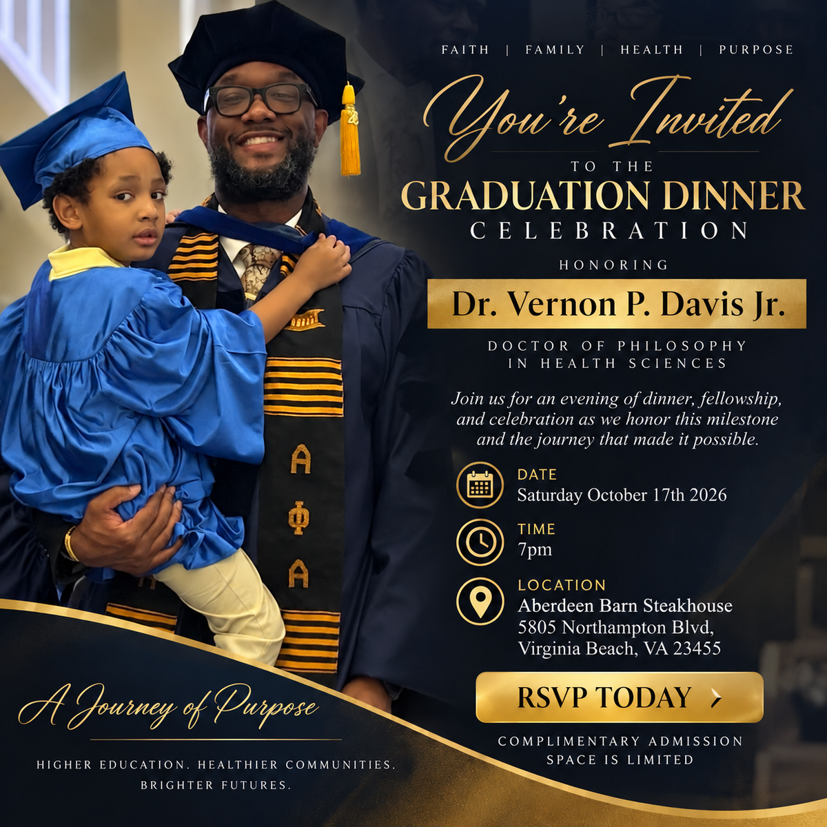 Dr. Vernon P. Davis Jr. Graduation Dinner RSVP